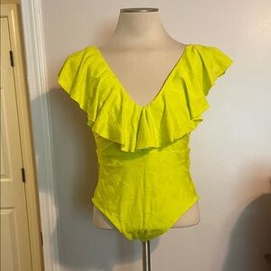 Trina Turk Vibrant Yellow Ruffled Swimsuit Size 12
